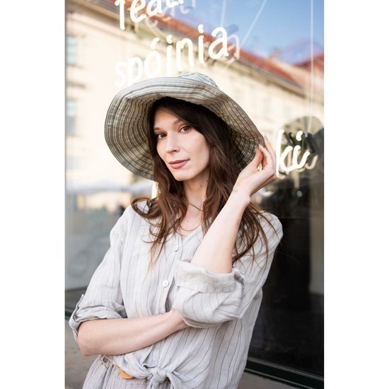 Plátěný pruhovaný klobouk