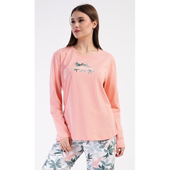 Dámské pyžamo dlouhé Melinda - lososová