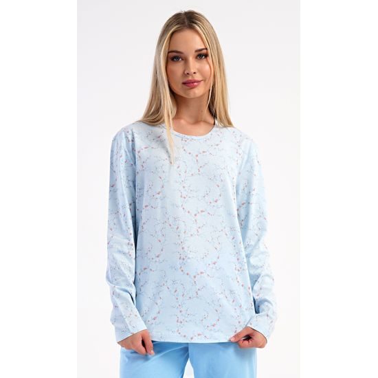 Dámské pyžamo dlouhé Lauren - světle modrá