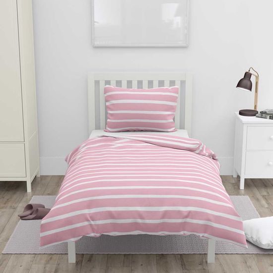 Povlečení 140x200 + 70x90 cm, dva designy, květ+proužek