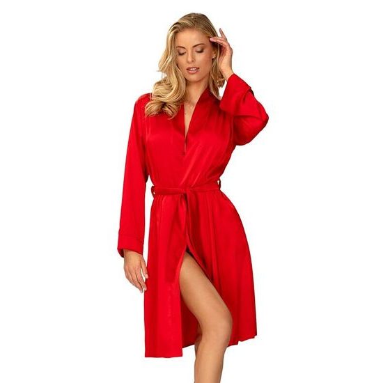 Saténový župan Amina červený