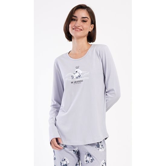 Dámské pyžamo dlouhé Polar bear - šedá