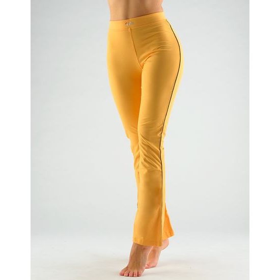 GINA dámské kalhoty zvonové základní délka, dlouhé, šité, klasické 96003P - oranžová černá