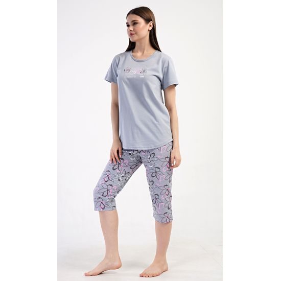 Dámské pyžamo kapri Mia - šedá