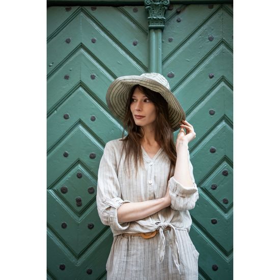 Plátěný pruhovaný klobouk