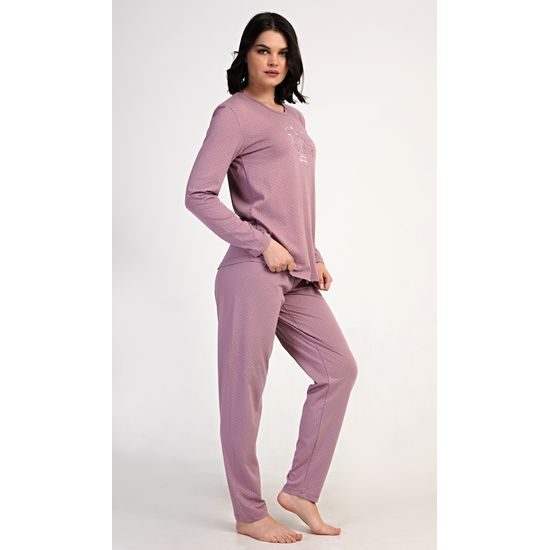 Dámské pyžamo dlouhé Emily - starorůžová