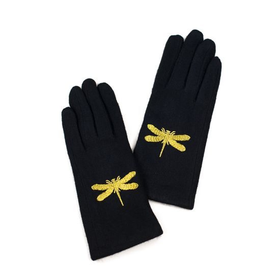 Vzorované rukavice s vážkou