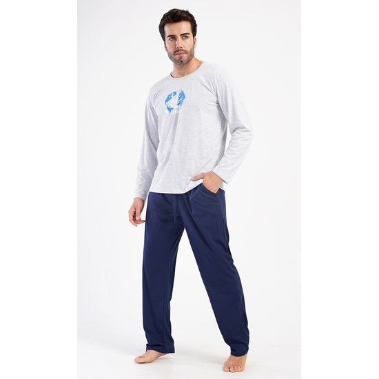Pánské pyžamo dlouhé Matěj - modrá