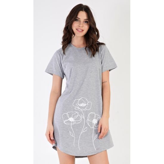 Dámská noční košile s krátkým rukávem Leontýna - světle šedá