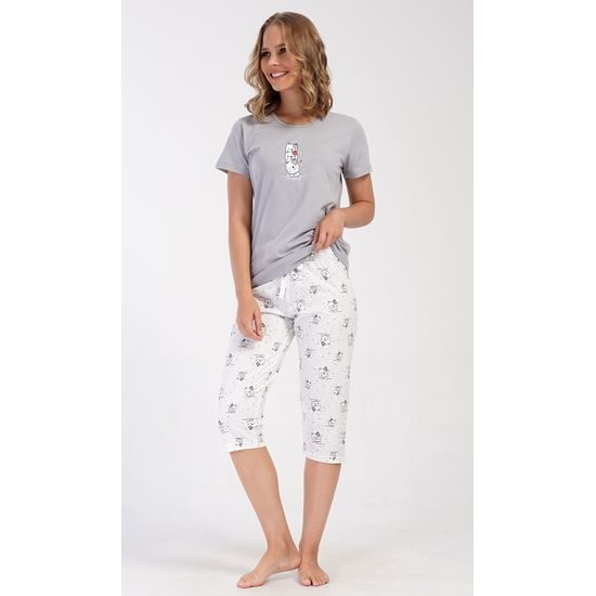 Dámské pyžamo kapri Koťata - šedá