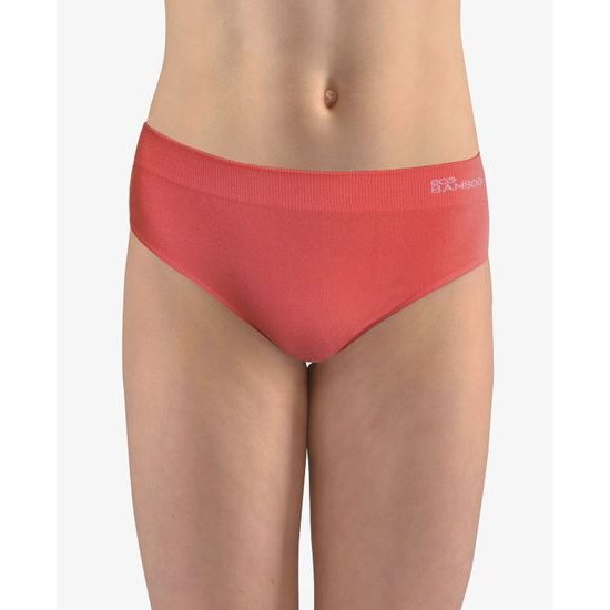 GINA dětské kalhotky klasické dívčí, úzký bok, bezešvé, jednobarevné Eco Bamboo 20025P - tomato bílá