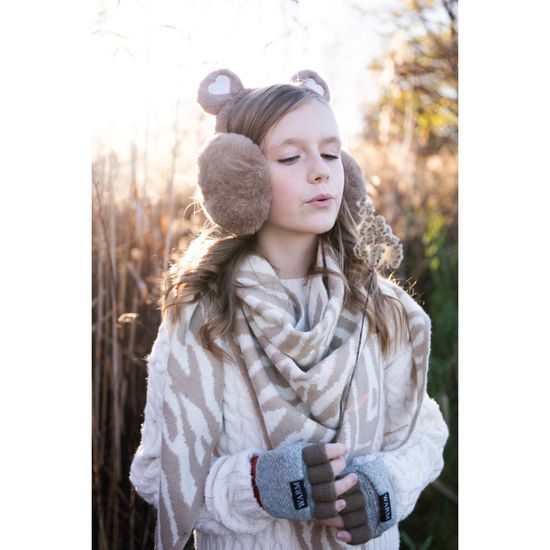 Šátek Roanne - tmavobéžová