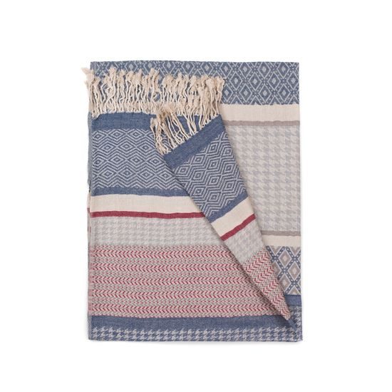 Zimní vzorovaný šál - tmavě šedý