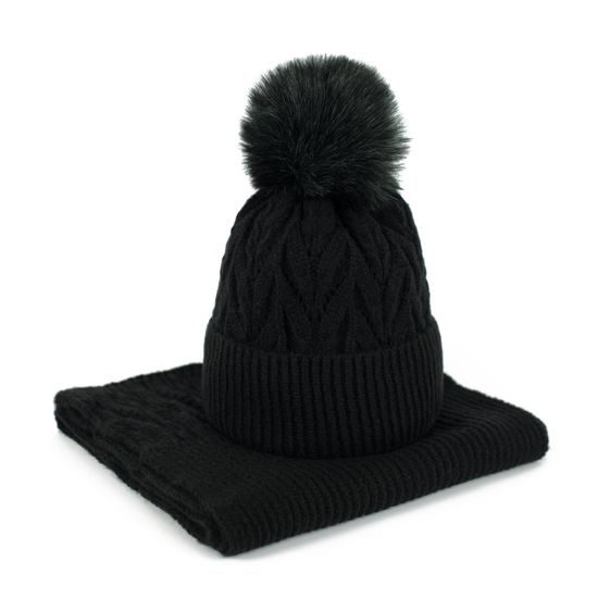 Sada pletené čepice a šály Lomnice růžová