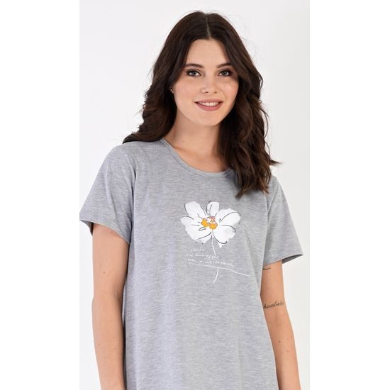 Dámská noční košile s krátkým rukávem Helena - šedá