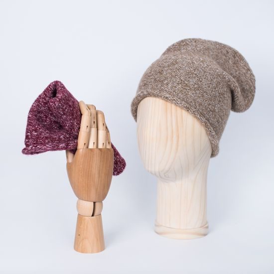 Pletená čepice světle hnědá