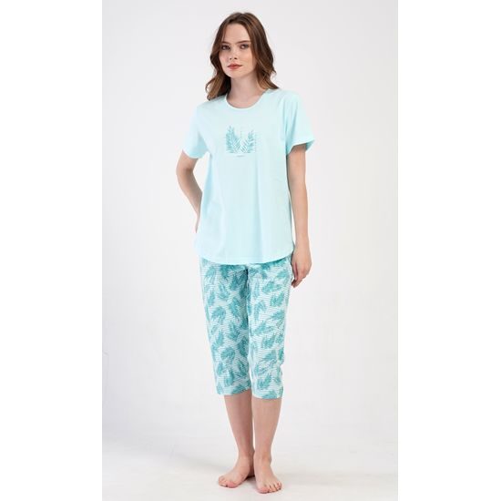 Dámské pyžamo kapri Simona - mentolová