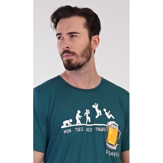 Pánské pyžamo šortky Filip - tmavě zelená