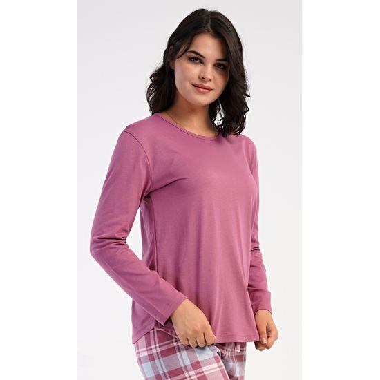 Dámské pyžamo dlouhé Dominica - šeříková