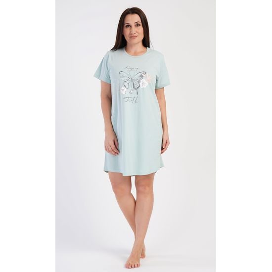 Dámské domácí šaty s krátkým rukávem Motýl - zelená