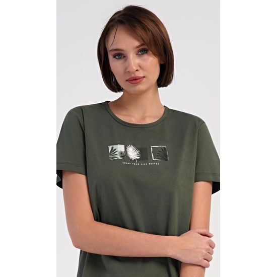 Dámské pyžamo šortky Barbora - khaki