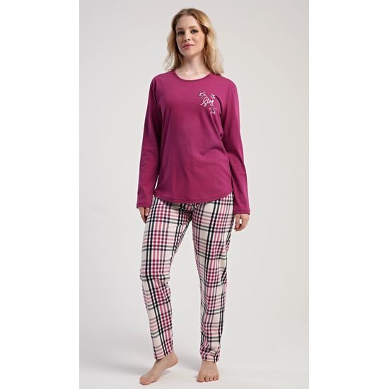 Dámské pyžamo dlouhé Andrea - malinová
