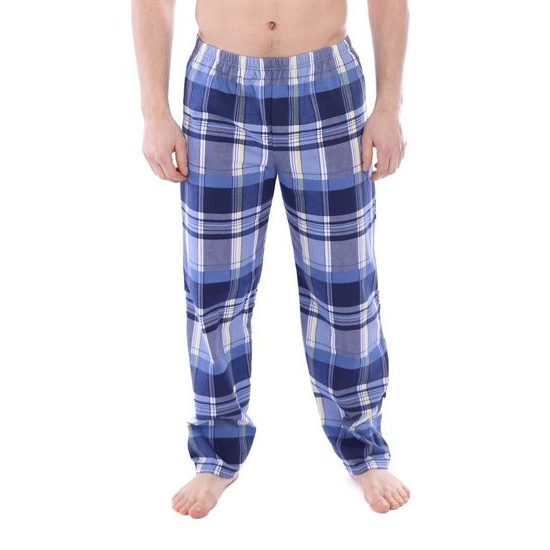 Pánské kalhoty na spaní Robert modro-žluté