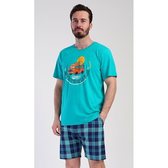 Pánské pyžamo šortky Adventure - zelená