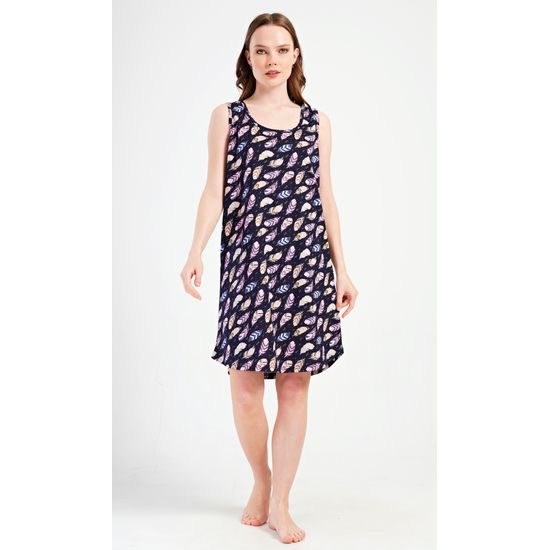 Dámská noční košile na ramínka Peříčka - tmavě modrá