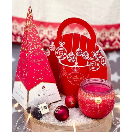 ARÔME Svíčka 90 g, ve skle a flower boxu, Christmas time