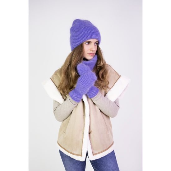 Čepice, nákrčník, palčáky -fialová