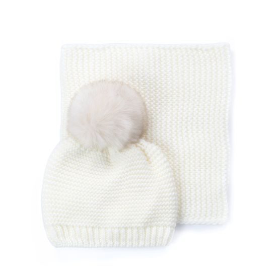 Sada dětské čepice s nákrčníkem šedá