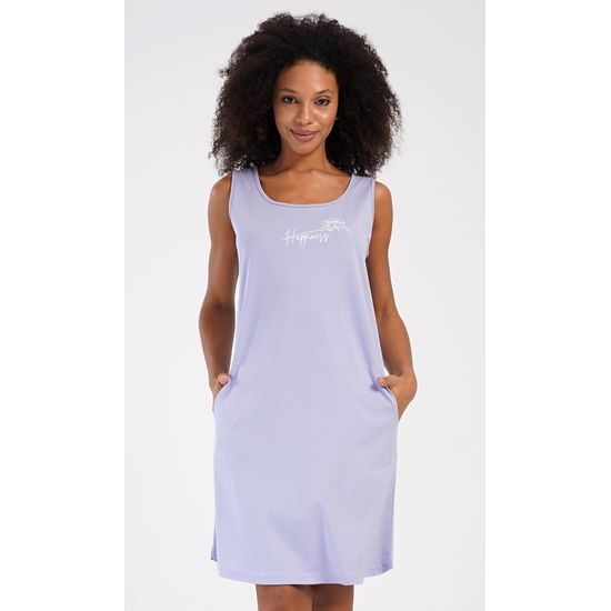 Dámská noční košile na ramínka Happiness - světle fialová