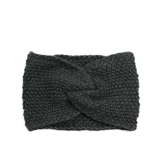 Podzimní pletená čelenka modrá