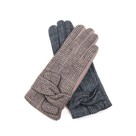 Červenočerné kostkované rukavice