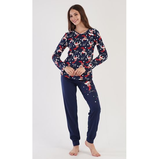 Dámské pyžamo dlouhé Sob - tmavě modrá