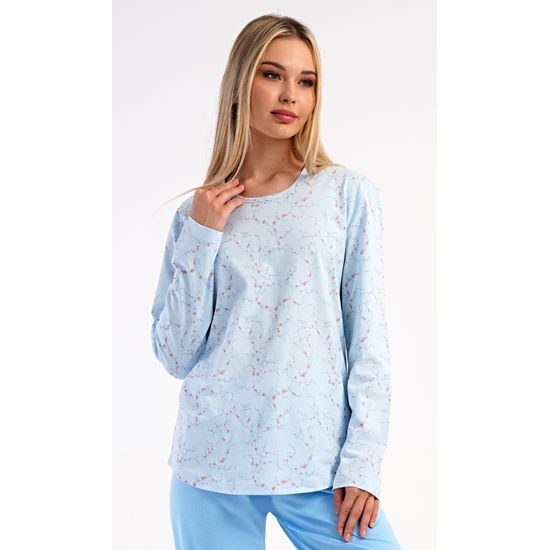 Dámské pyžamo dlouhé Lauren - světle modrá