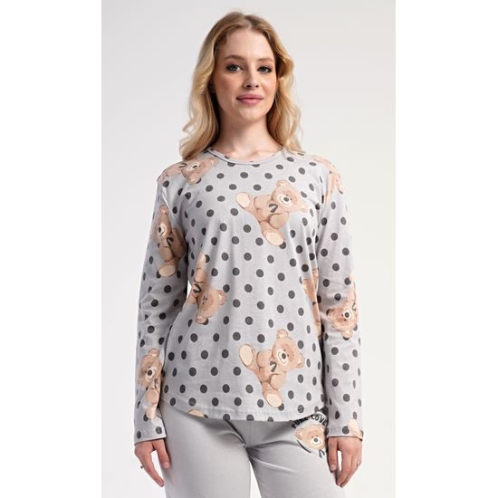 Dámské pyžamo dlouhé Paula - šedá