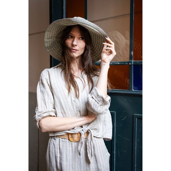 Plátěný pruhovaný klobouk