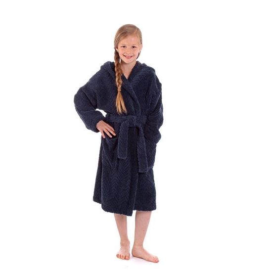 Dětský župan s kapucí Athena tmavě modrý