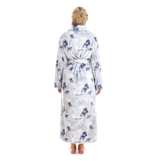 Dámský dlouhý župan s šálovým límcem Yuna Jeřábi