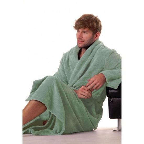 Dámský dlouhý savý župan se šálovým límcem TAMPA olivová