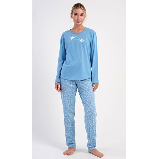 Dámské pyžamo dlouhé Natural life - modrošedá
