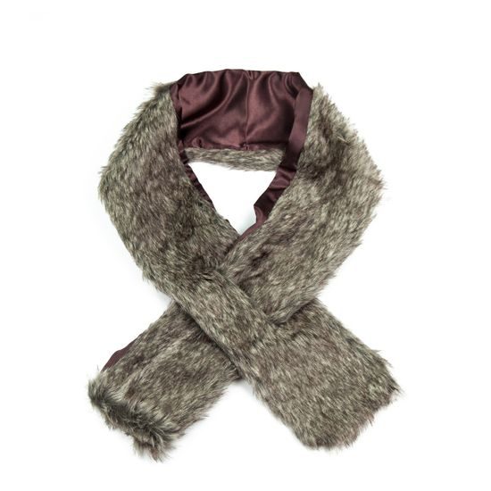 Kožíšková dlouhá šála šedá