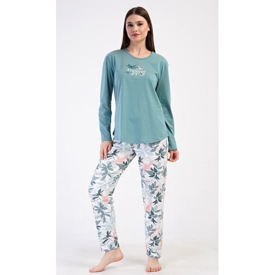Dámské pyžamo dlouhé Melinda - petrolejová
