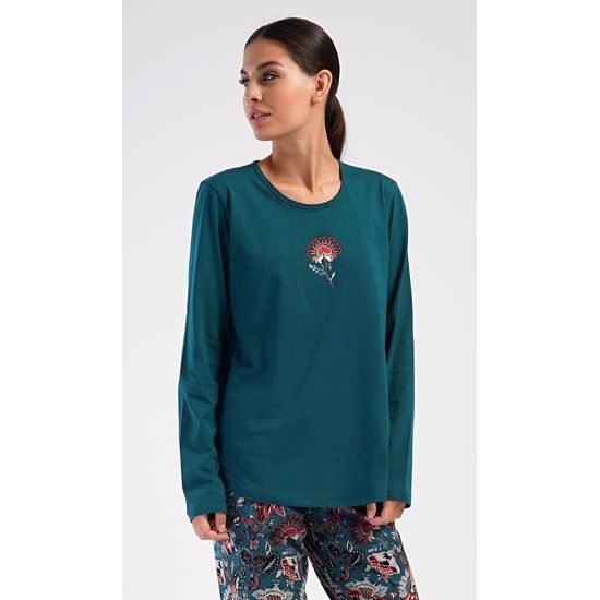 Dámské pyžamo dlouhé Jasmína - petrolejová