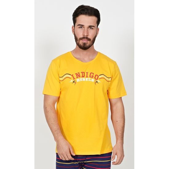 Pánské pyžamo kapri Indigo - žlutá
