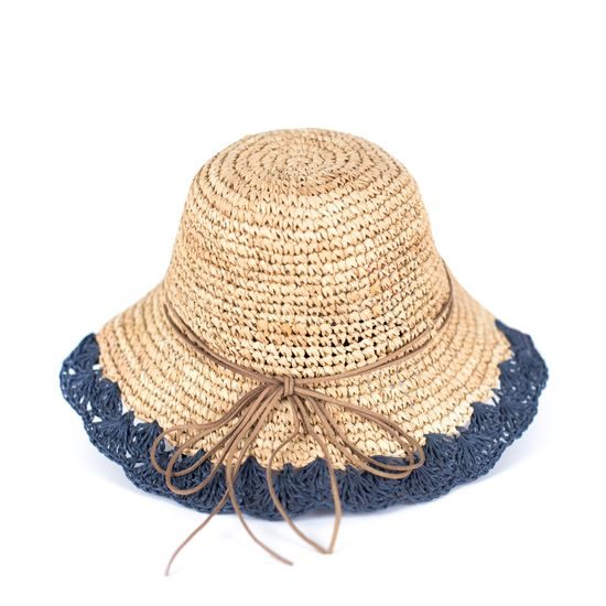 Přírodní klobouk Babí léto s fuchsiovým okrajem