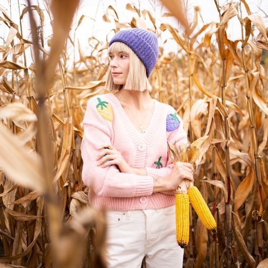 Teplá čepice na zimu oranžová