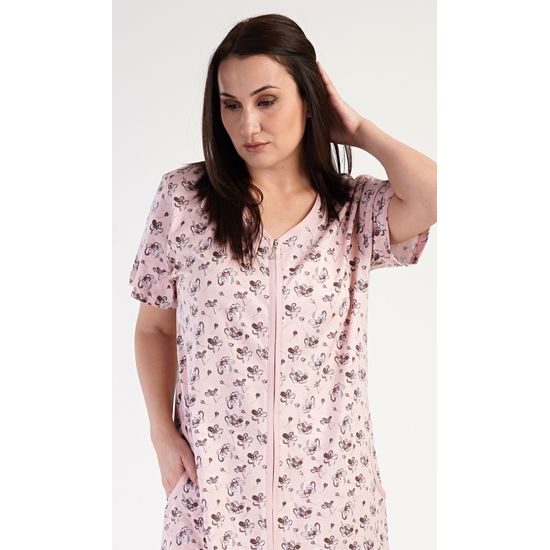 Dámské domácí šaty s krátkým rukávem Olivia - světle lososová